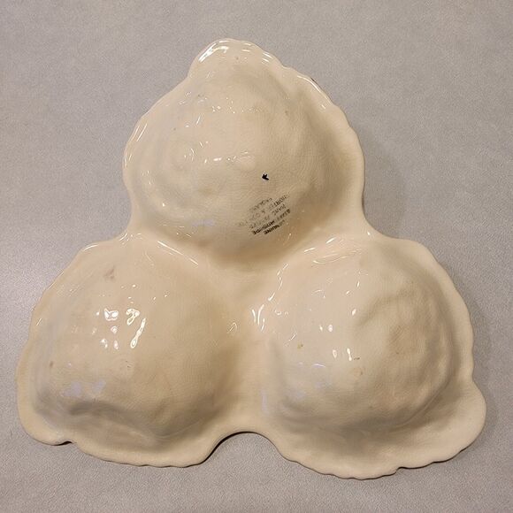 Staffordshire Floral Hand Painted 3 Section Serving Dish Ceramic England - Picture 8 of 9